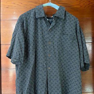 Nat Nast Blue Cool Uncle Vibe Button Down🖖🏻😎🥸🖖🏻 Size XL short sleeve silk